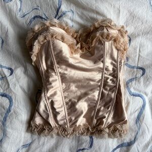 Blush Satin Lace Bandeau in Champagne